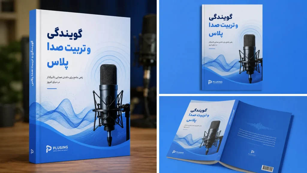 تصویر جلد کتاب گویندگی و تربیت صدا پلاس پلاسینگ