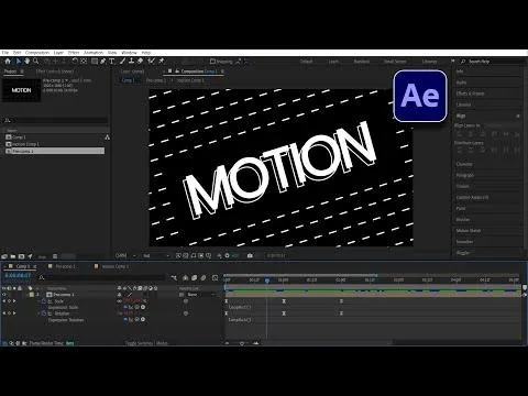 پروژه موشن گرافیک در نرم افزار Adobe After Effects با تایم لاین پیشرفته